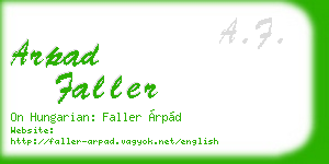 arpad faller business card